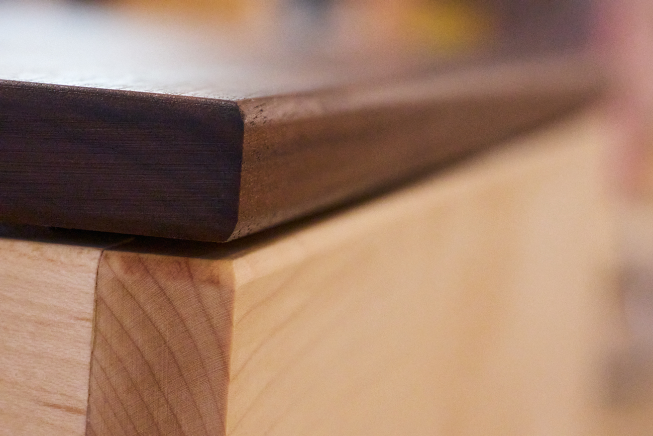Walnut and Maple Storage Chest - Image 7