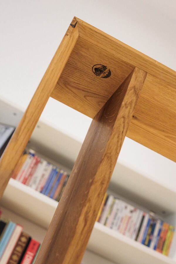 English Oak C-Stand / Side Table with Storage - Image 8