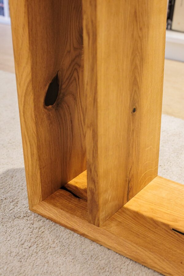 English Oak C-Stand / Side Table with Storage - Image 4